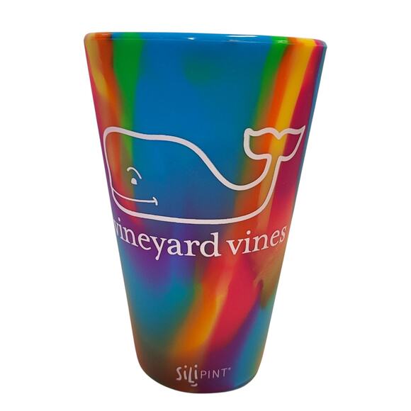 Silipint Cup Tie Dye Multicolor Vineyard Vines Logo Unbreakable Silicone Rainbow - Picture 1 of 9